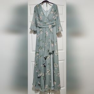 JJs House Dusty Green Floral Gown